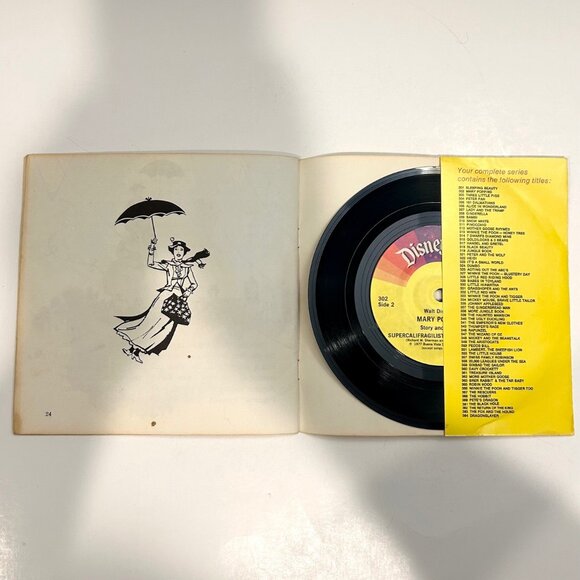 Walt Disney's Story of Mary Poppins 7" 33 1/3 Book and Record 1977 Disneyland 30 - Picture 3 of 6